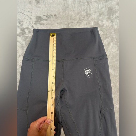 Spiderz Softball Leggings Women’s Small Grey High Waisted Pockets Stretch - Picture 7 of 8